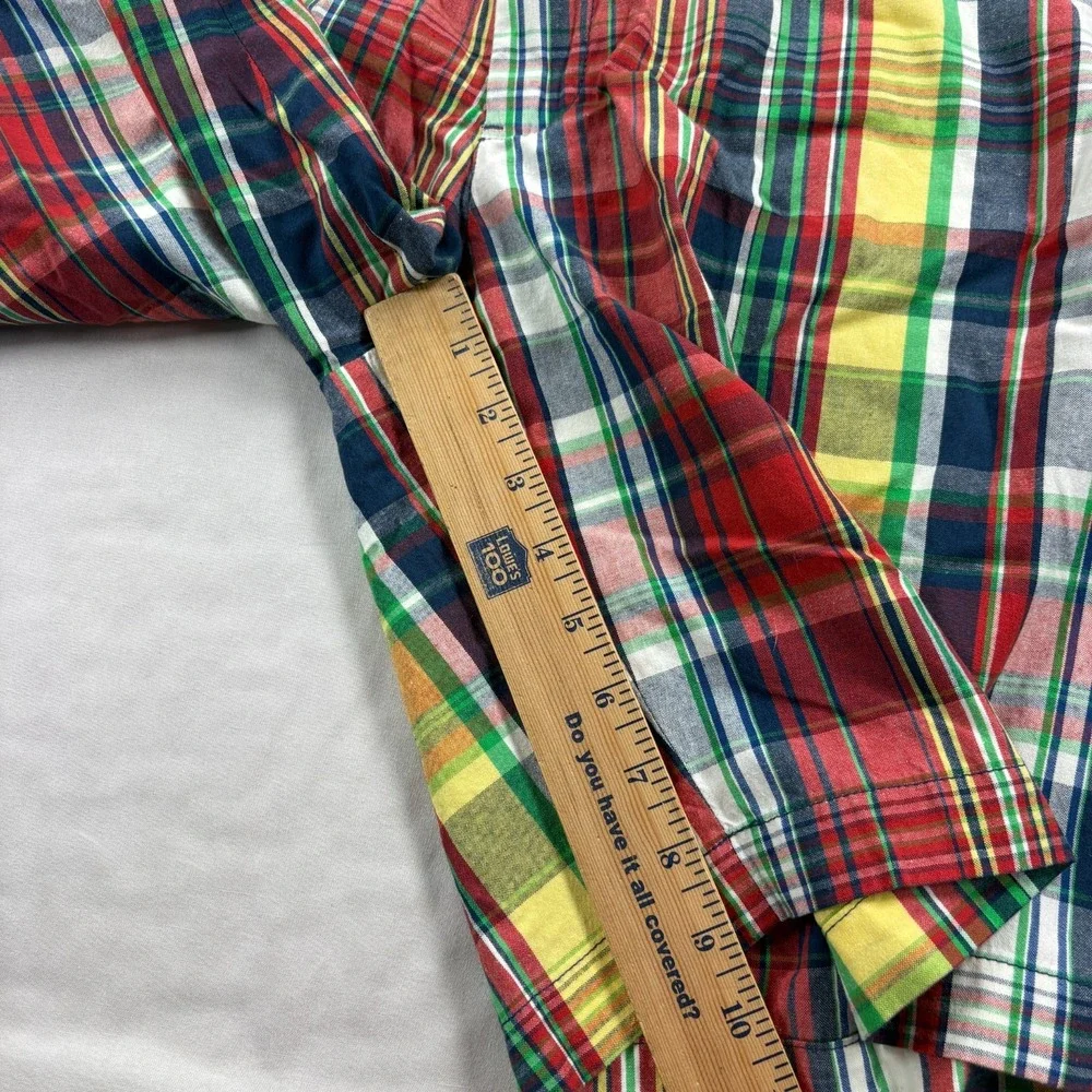 Vintage Polo Ralph Lauren Shorts Mens Size 32 Plaid Chino Multicolor Preppy 90s